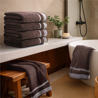 Hygro Hygro Cotton Bath Towel, 600 GSM, Solid, Dark Brown