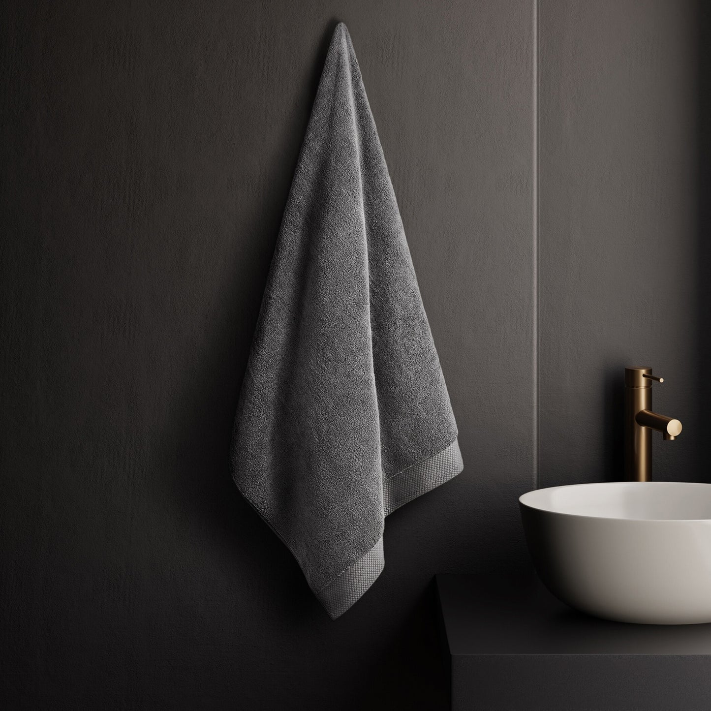 Eminence 100% Cotton Bath Towel, 670 GSM, Solid, Dark Grey