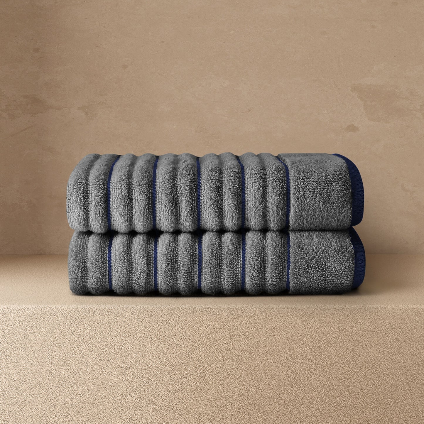 Exotica 100% Cotton Hand Towel, 575 GSM, Solid, Dark Grey