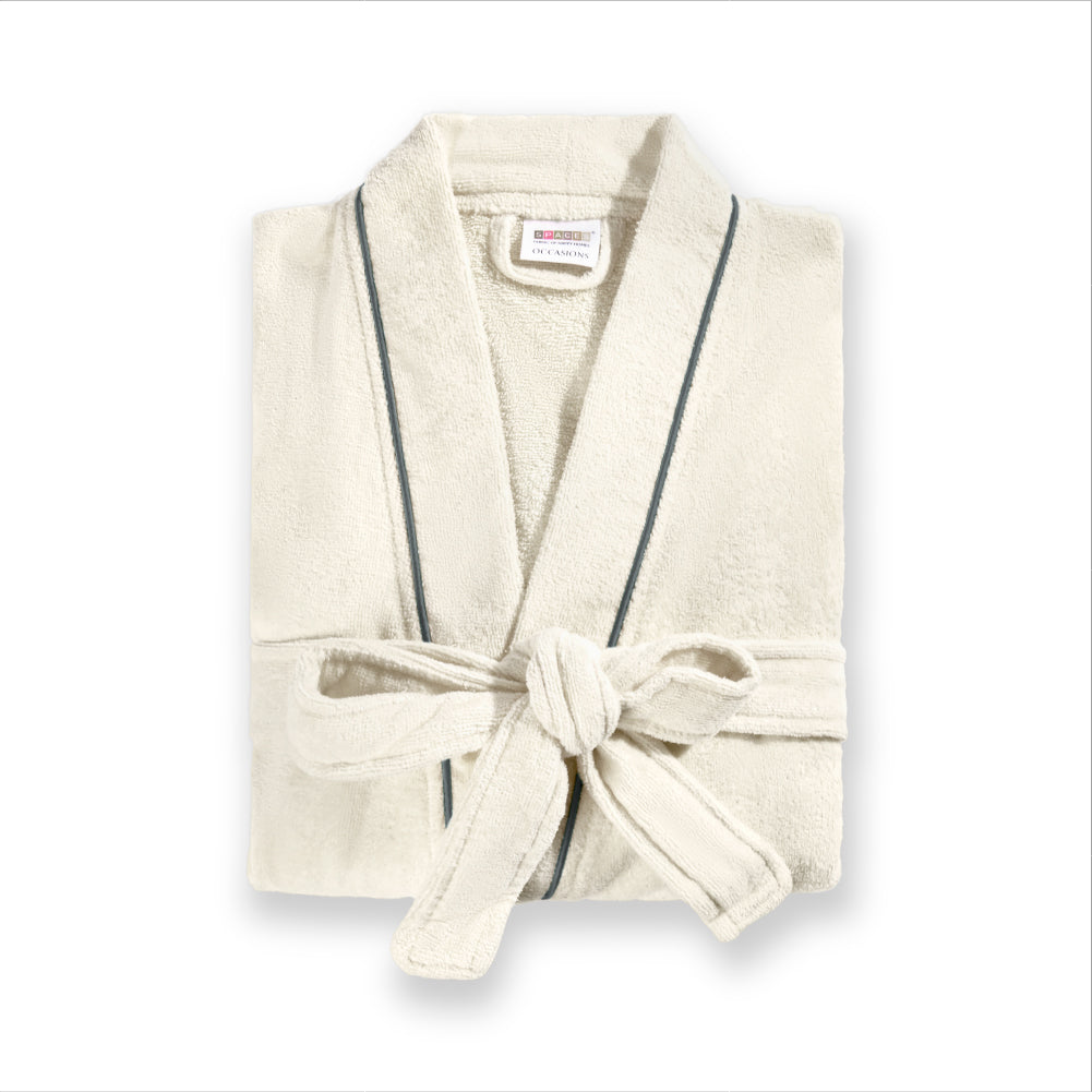 Exotica 100% Cotton Extra Large Bath Robe, 350 GSM, Solid, White