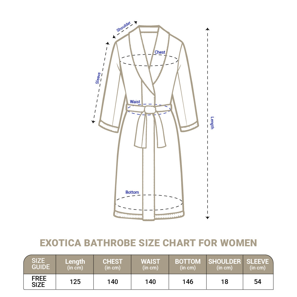 Exotica 100% Cotton Extra Large Bath Robe, 350 GSM, Solid, White