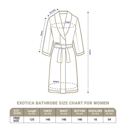 Exotica 100% Cotton Extra Large Bath Robe, 350 GSM, Solid, White