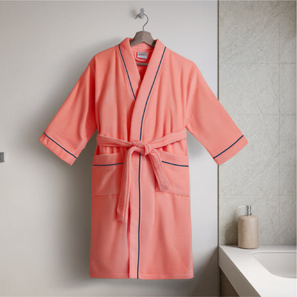 Exotica 100% Cotton Extra Large Bath Robe, 350 GSM, Solid, Multi
