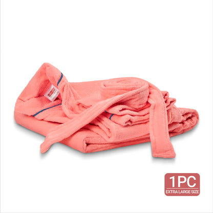 Exotica 100% Cotton Extra Large Bath Robe, 350 GSM, Solid, Multi