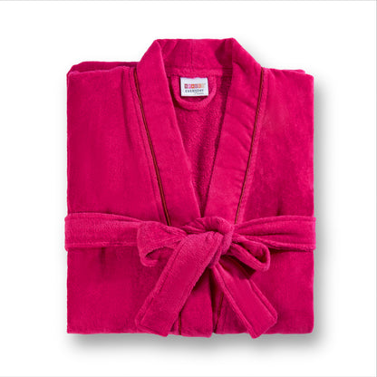 Exotica 100% Cotton Bath Robe, 350 GSM, Solid, Dark Red