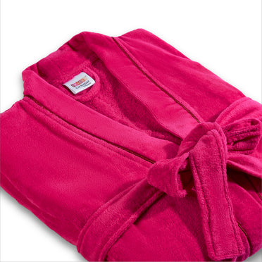 Exotica 100% Cotton Extra Large Bath Robe, 350 GSM, Solid, Dark Red