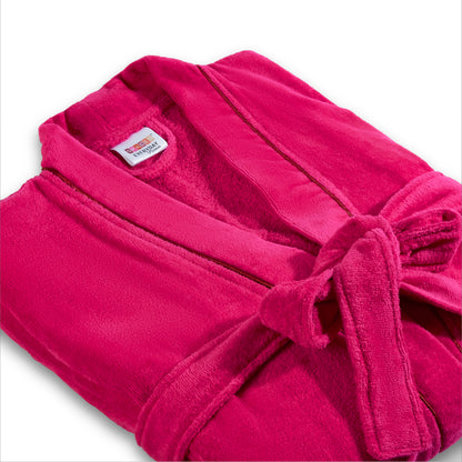 Exotica 100% Cotton Bath Robe, 350 GSM, Solid, Dark Red
