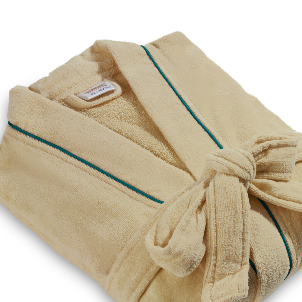 Exotica 100% Cotton Extra Large Bath Robe, 350 GSM, Solid, Light Brown