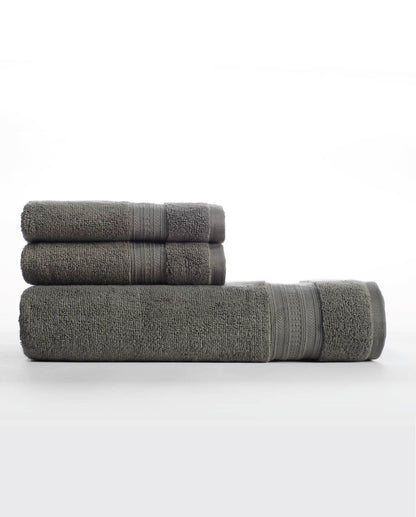 Opulent 100% Cotton Hand Towel, 550 GSM, Solid, Dark Grey
