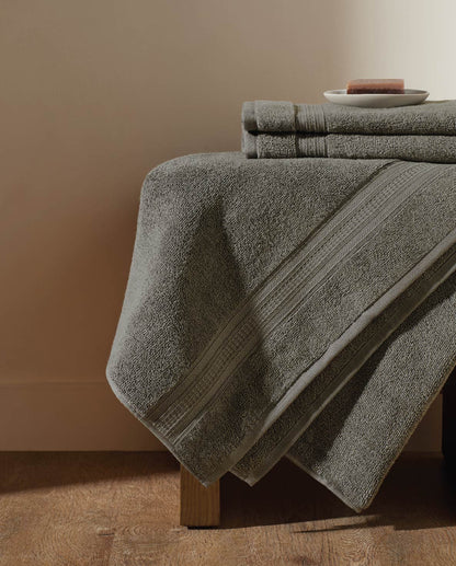 Opulent 100% Cotton Hand Towel, 550 GSM, Solid, Dark Grey