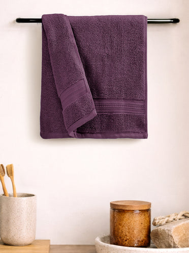 Opulent 100% Cotton Hand Towel, 550 GSM, Solid, Dark Violet