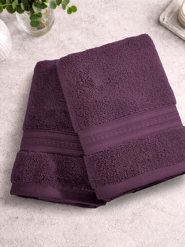 Opulent 100% Cotton Hand Towel, 550 GSM, Solid, Dark Violet
