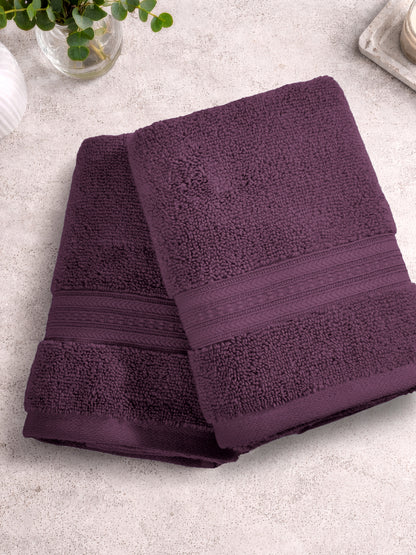 Opulent 100% Cotton Hand Towel, 550 GSM, Solid, Dark Violet