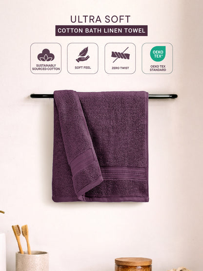 Opulent 100% Cotton Hand Towel, 550 GSM, Solid, Dark Violet