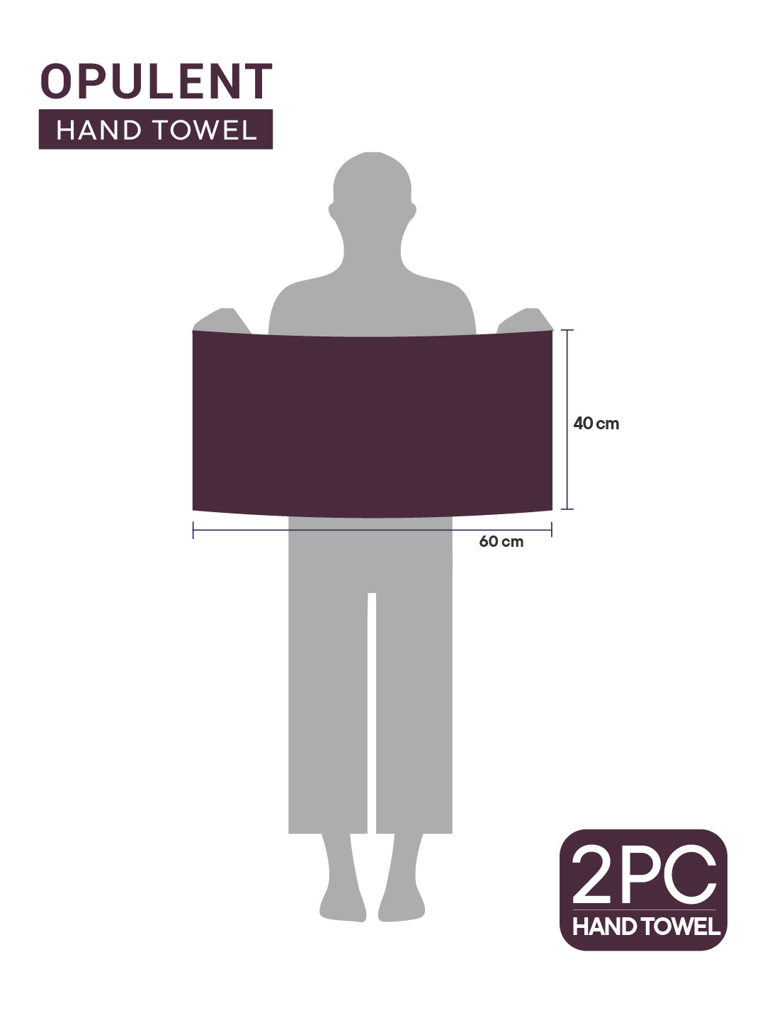 Opulent 100% Cotton Hand Towel, 550 GSM, Solid, Dark Violet