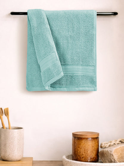 Opulent 100% Cotton Hand Towel, 550 GSM, Solid, Light Teal