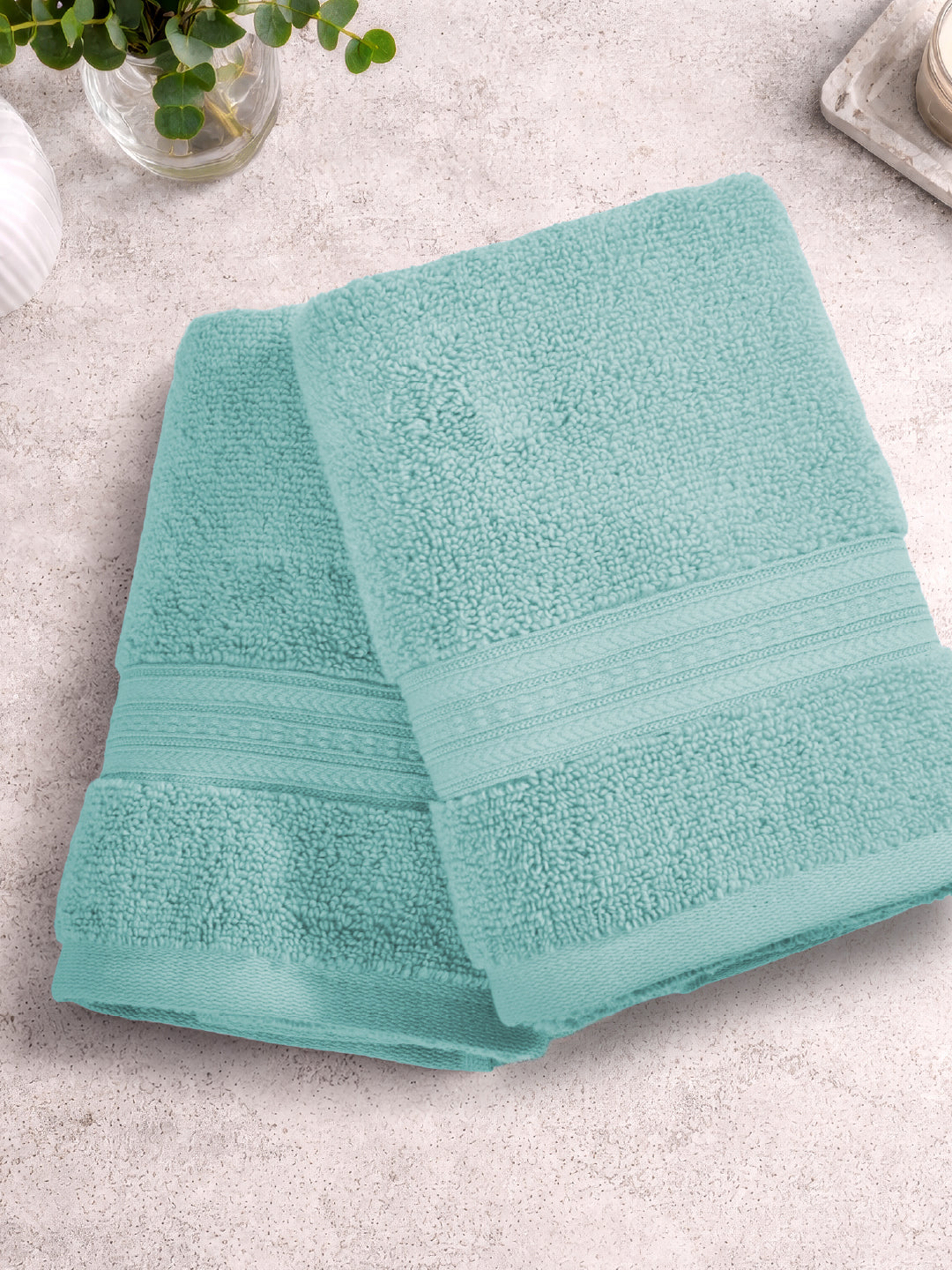 Opulent 100% Cotton Hand Towel, 550 GSM, Solid, Light Teal