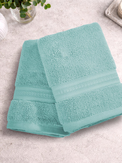 Opulent 100% Cotton Hand Towel, 550 GSM, Solid, Light Teal