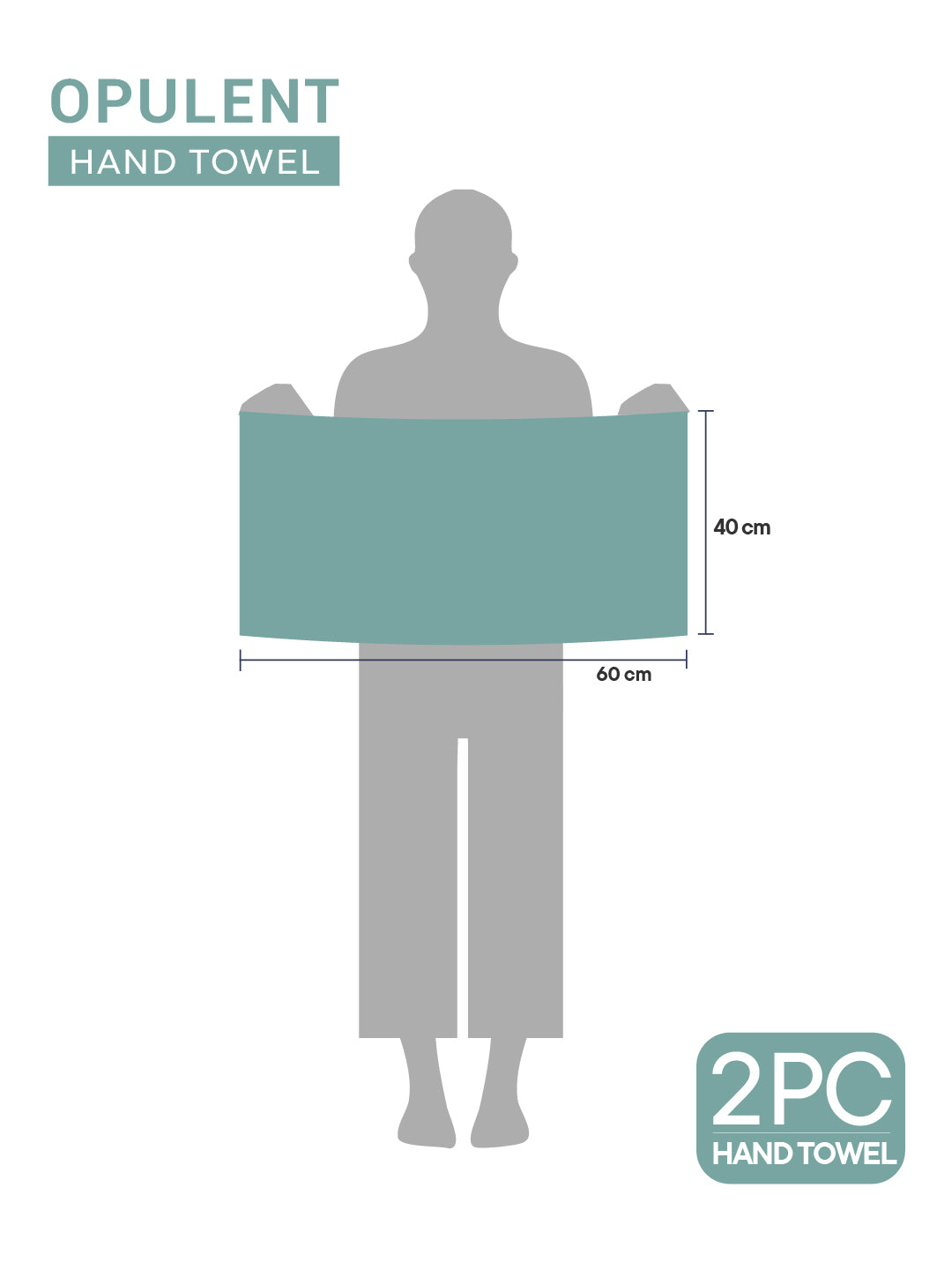 Opulent 100% Cotton Hand Towel, 550 GSM, Solid, Light Teal