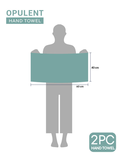 Opulent 100% Cotton Hand Towel, 550 GSM, Solid, Light Teal