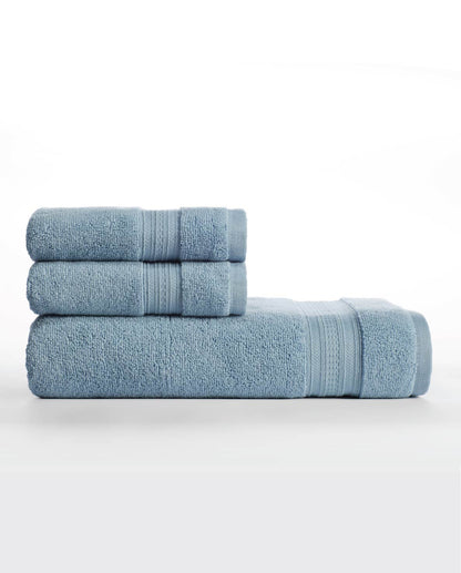 Opulent 100% Cotton Hand Towel, 550 GSM, Solid, Light Blue