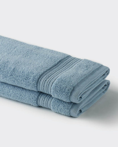 Opulent 100% Cotton Hand Towel, 550 GSM, Solid, Light Blue