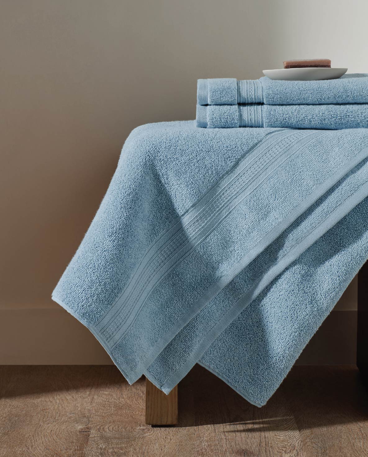 Opulent 100% Cotton Hand Towel, 550 GSM, Solid, Light Blue