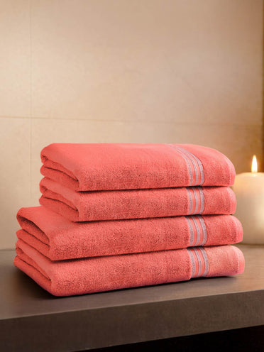 Swift Flow 100% Cotton Bath Towel, 500 GSM, Solid, Red