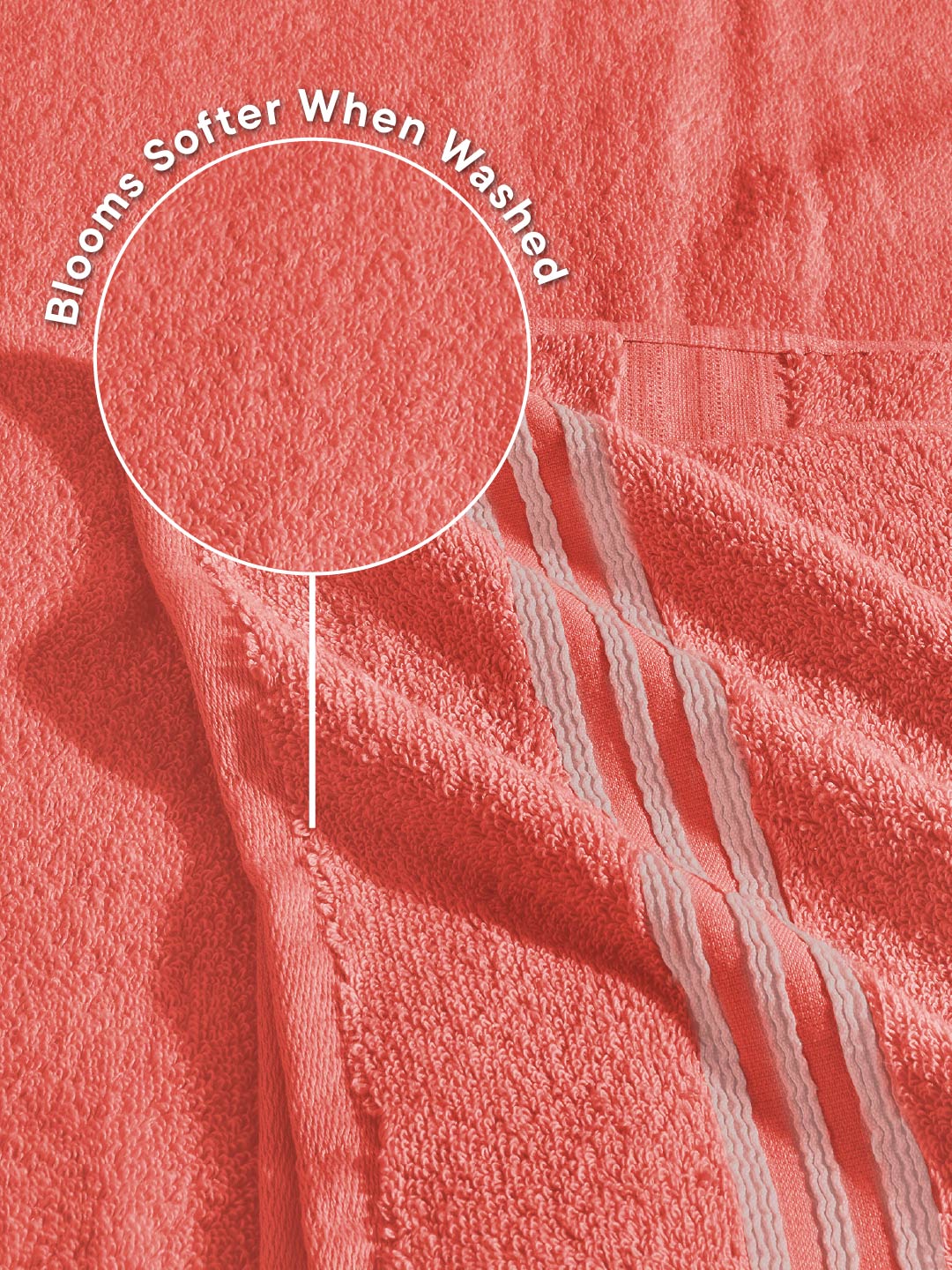 Swift Flow 100% Cotton Bath Towel, 500 GSM, Solid, Red