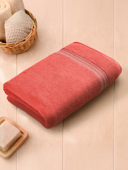 Swift Flow 100% Cotton Bath Towel, 500 GSM, Solid, Red