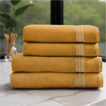 Swift Flow 100% Cotton Bath Towel, 500 GSM, Solid, Gold