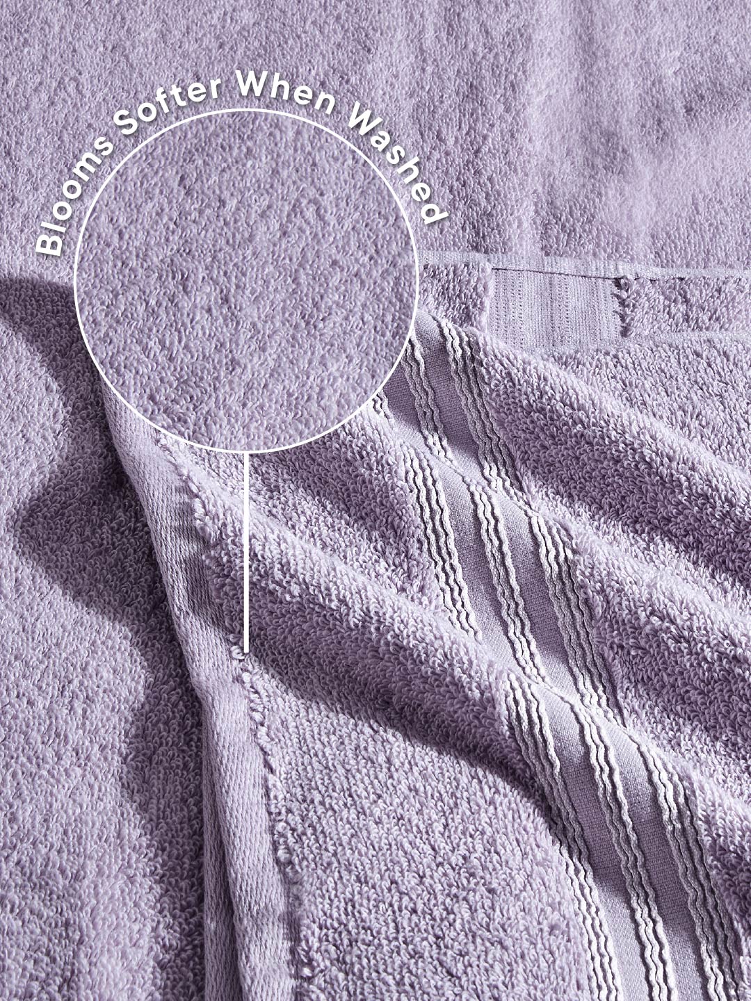 Swift Flow 100% Cotton Bath Towel, 500 GSM, Solid, Light Violet