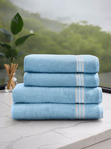 Swift Flow 100% Cotton Bath Towel, 500 GSM, Solid, Light Blue
