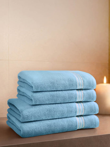 Swift Flow 100% Cotton Bath Towel, 500 GSM, Solid, Light Blue