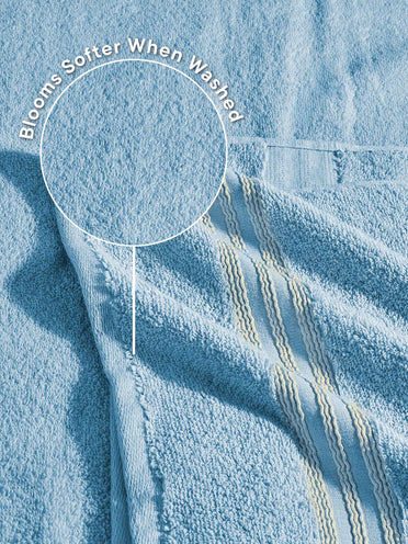 Swift Flow 100% Cotton Bath Towel, 500 GSM, Solid, Light Blue