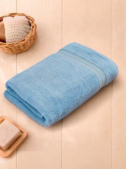 Swift Flow 100% Cotton Bath Towel, 500 GSM, Solid, Light Blue