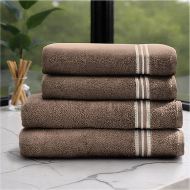 Swift Flow 100% Cotton Bath Towel, 500 GSM, Solid, Dark Brown