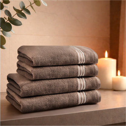 Swift Flow 100% Cotton Bath Towel, 500 GSM, Solid, Dark Brown