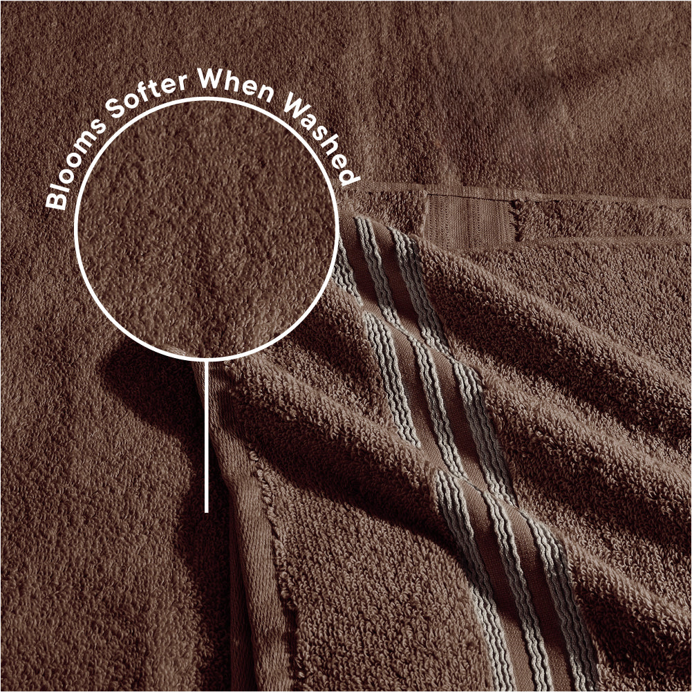 Swift Flow 100% Cotton Bath Towel, 500 GSM, Solid, Dark Brown