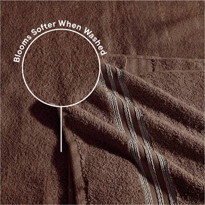 Swift Flow 100% Cotton Bath Towel, 500 GSM, Solid, Dark Brown