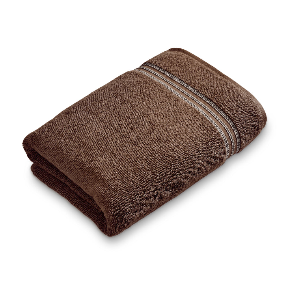 Swift Flow 100% Cotton Bath Towel, 500 GSM, Solid, Dark Brown