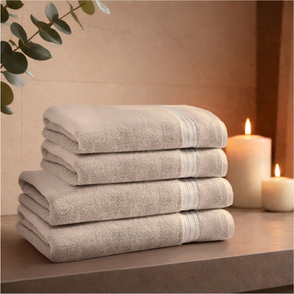 Swift Flow 100% Cotton Bath Towel, 500 GSM, Solid, Beige