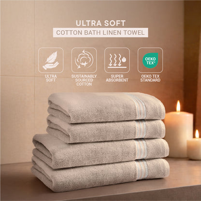 Swift Flow 100% Cotton Bath Towel, 500 GSM, Solid, Beige