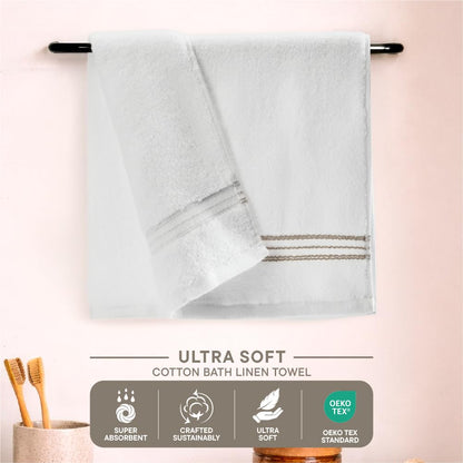 Swift Flow 100% Cotton Hand Towel, 500 GSM, Solid, White