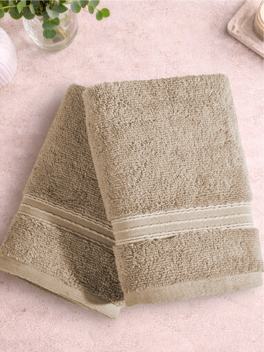 Swift Flow 100% Cotton Hand Towel, 500 GSM, Solid, Light Brown