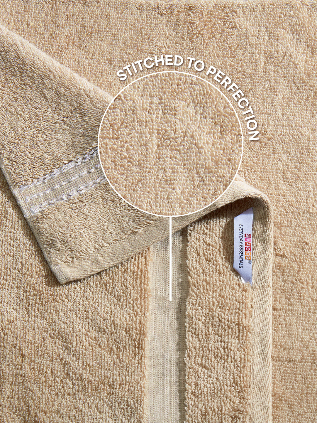Swift Flow 100% Cotton Hand Towel, 500 GSM, Solid, Light Brown