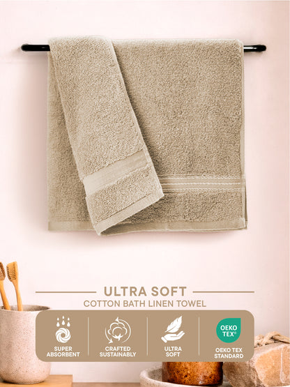 Swift Flow 100% Cotton Hand Towel, 500 GSM, Solid, Light Brown