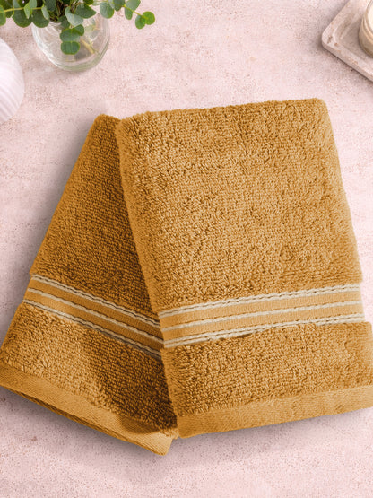 Swift Flow 100% Cotton Hand Towel, 500 GSM, Solid, Gold