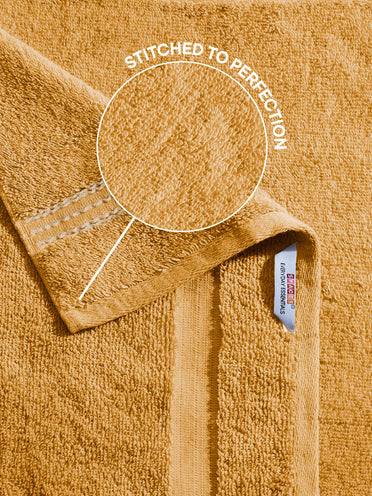 Swift Flow 100% Cotton Hand Towel, 500 GSM, Solid, Gold