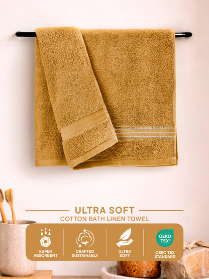 Swift Flow 100% Cotton Hand Towel, 500 GSM, Solid, Gold